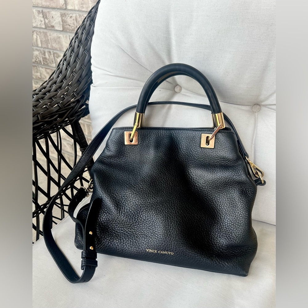 VINCE CAMUTO Black Leather Purse Handbag